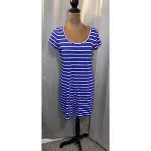 Lilly Pulitzer Blue & Pink Striped T-Shirt Dress XS
